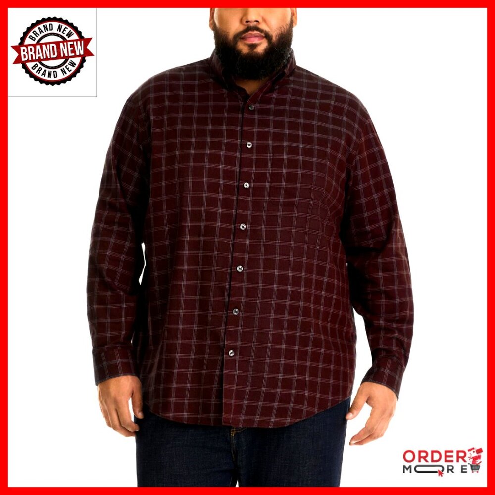 Wrinkle-Free Long Sleeve Button Down Shirt, Big & Tall Fit, Non-Iron